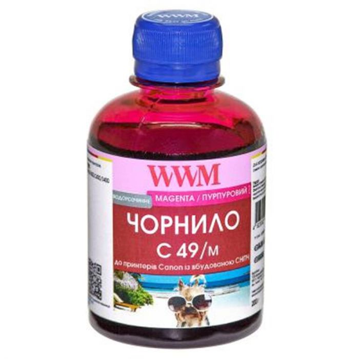 Чорнило WWM Canon Pixma G1400/2400/3400 (Magenta) (C49/M) 200г