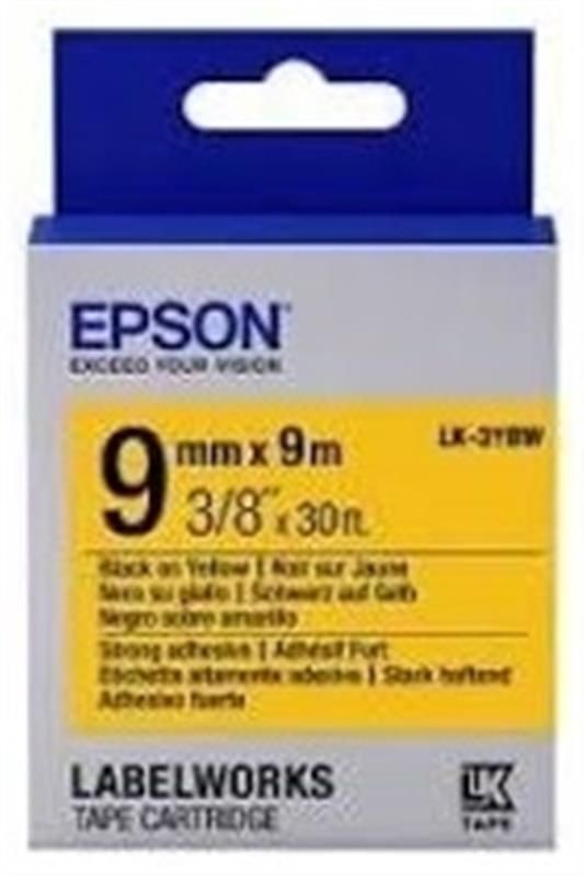 Стрічка Epson LK3YBW Strong Black/Yellow 9mm/9m (C53S653005)