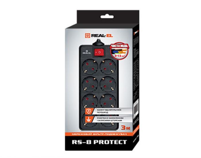 Фільтр живлення REAL-EL RS-8 Protect