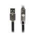 Кабель Cablexpert USB - Lightning + micro USB (M/M), преміум, плоский, 1 м, чорний (CCPB-ML-USB-05BK)