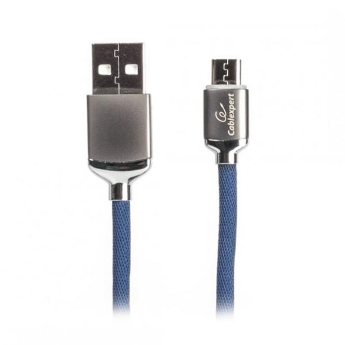 Кабель Cablexpert USB - micro USB V 2.0 (M/M), преміум, 1 м, синій (CCPB-M-USB-07B)