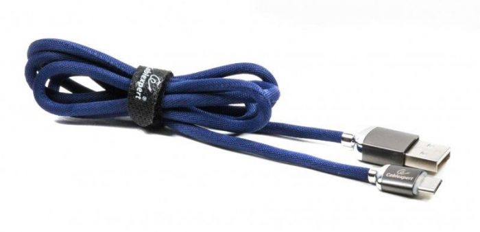 Кабель Cablexpert USB - micro USB V 2.0 (M/M), преміум, 1 м, синій (CCPB-M-USB-07B)