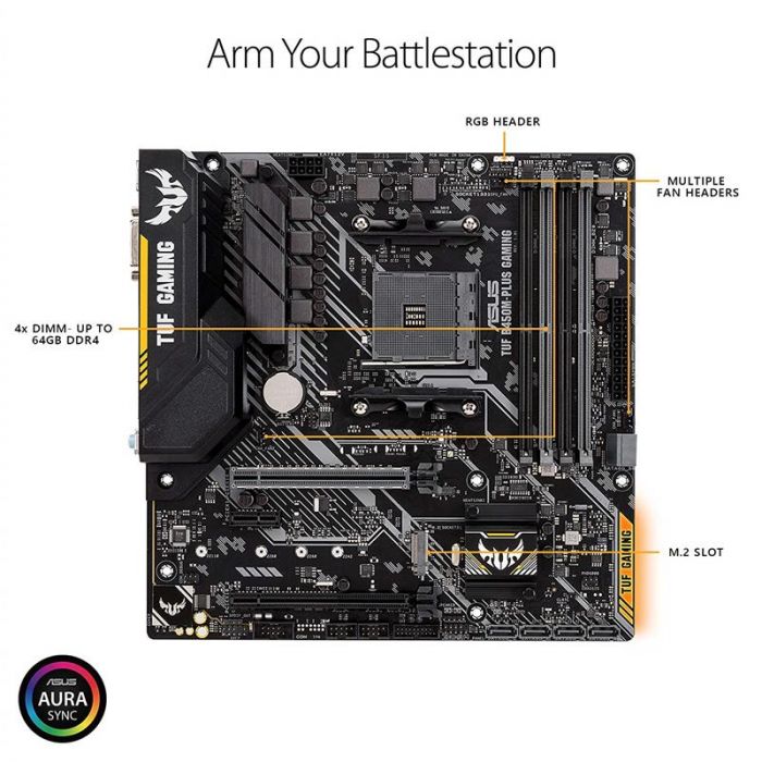 Материнська плата Asus TUF B450M-Plus Gaming Socket AM4