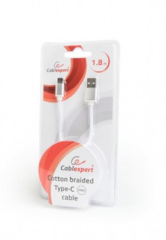 Кабель Cablexpert (CCB-mUSB2B-AMCM-6-S) USB 2.0 - USB Type-C, 1.8м, серебристий