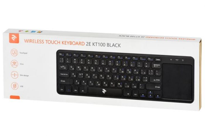 Клавіатура бездротова 2E KT100 WL Ukr (2E-KT100WB) Black USB