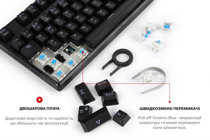 Клавіатура Motospeed CK107 Outemu Blue RGB Ukr (mtk96mb) Black USB