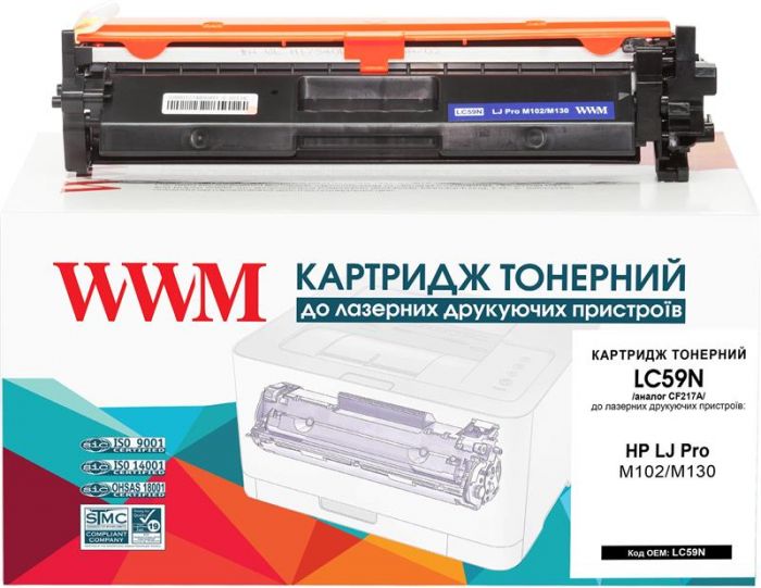 Картридж WWM (LC59N) HP LJ Pro M102/M130 Black (CF217A)