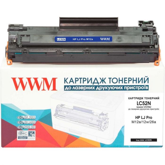 Картридж WWM (LC52N) HP LJ Pro M12a/12w/26a Black (CF279A)