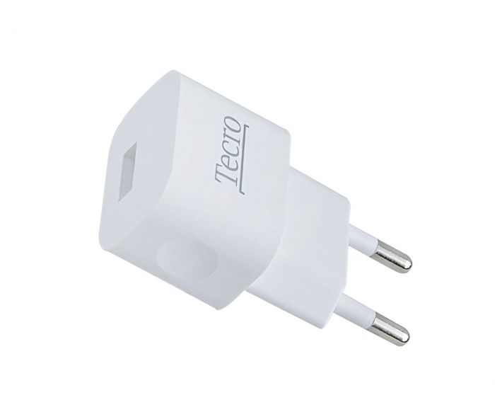 Мережевий зарядний пристрій Tecro (1xUSB, 1A) White (TR-CHG01-WT)