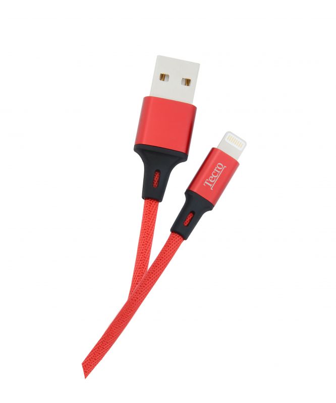 Кабель Tecro USB - Lightning (M/M), 1 м Red (LT-0100RD)