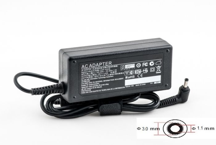 Блок живлення PowerPlant для ноутбука Acer 220V, 19V 65W 3.42A 3.0х1.1мм (AC65F3011)