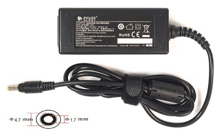 Блок живлення PowerPlant для ноутбука Asus 220V, 12V 36W 3A, 4.7х1.7мм (AS36A4717)