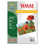 Фотопапiр WWM Photo шовковисто-матовий 260г/м2 А4 100арк. (SM260.100)