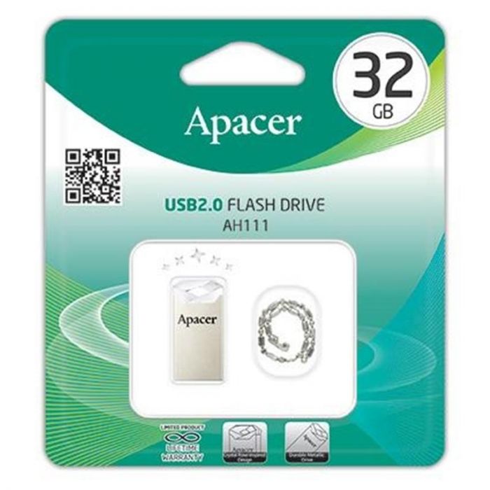 Флеш-накопичувач USB 64GB Apacer AH111 Silver/Crystal (AP64GAH111CR-1)