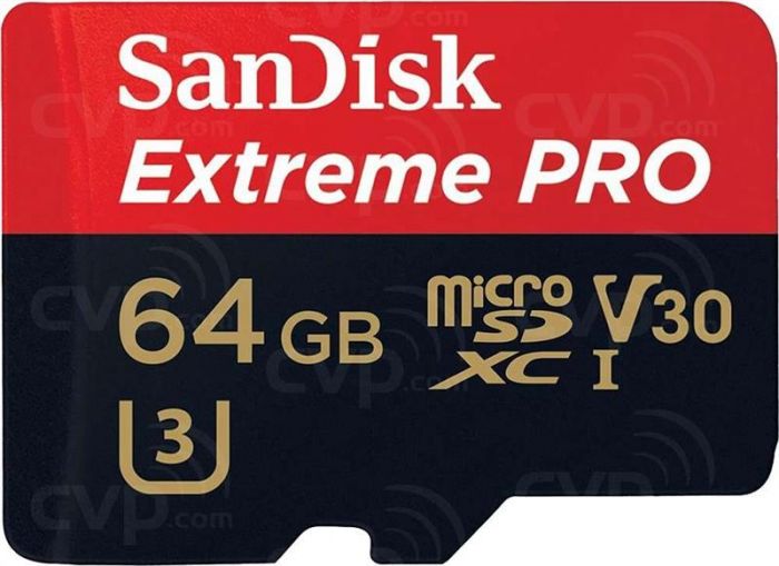 Карта пам`яті MicroSDXC 64GB UHS-I/U3 Class 10 SanDisk Extreme Pro A1 R170MB/s + SD-адаптер (SDSQXCY-064G-GN6MA)