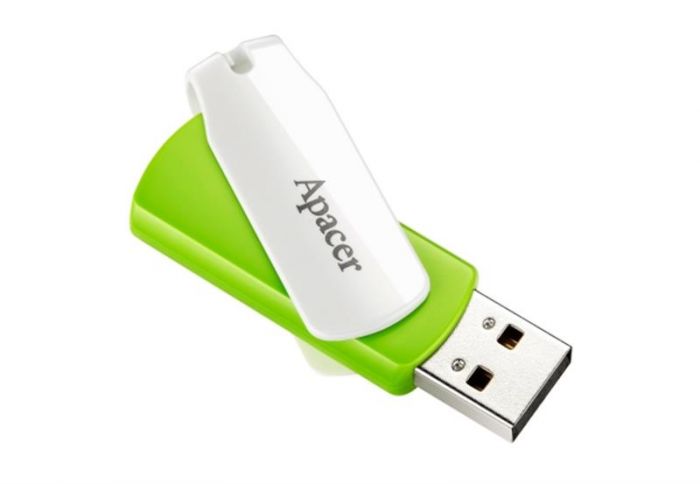 Флеш-накопичувач USB 64GB Apacer AH335 White/Green (AP64GAH335G-1)