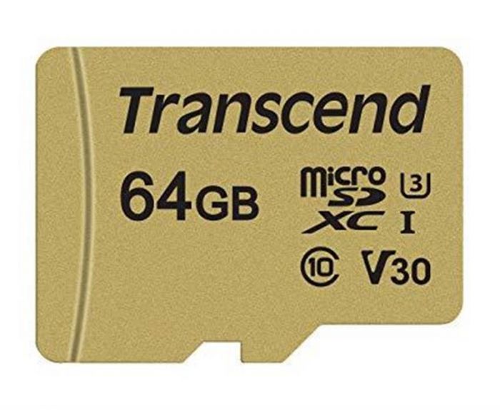 Карта пам`ятi MicroSDXC 64GB UHS-I/U3 Class 10 Transcend 500S + SD-adapter (TS64GUSD500S)