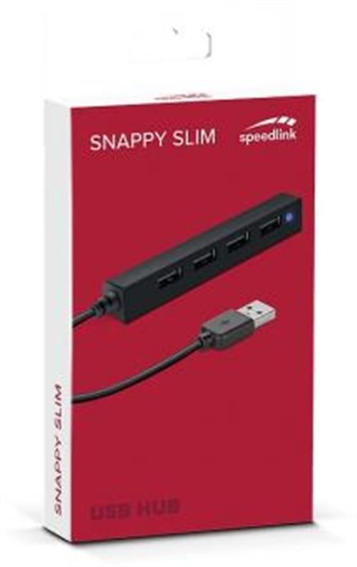 Концентратор USB2.0 SpeedLink Snappy Slim Black (SL-140000-BK) 4хUSB2.0