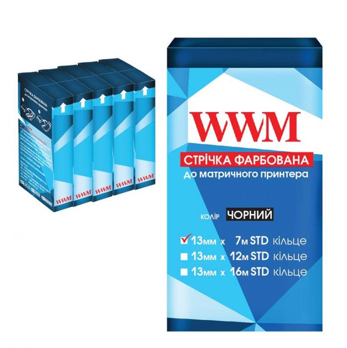 Стрічка 13 mm*7 m Refill STD кольцо Black*5 (R13.7SC)