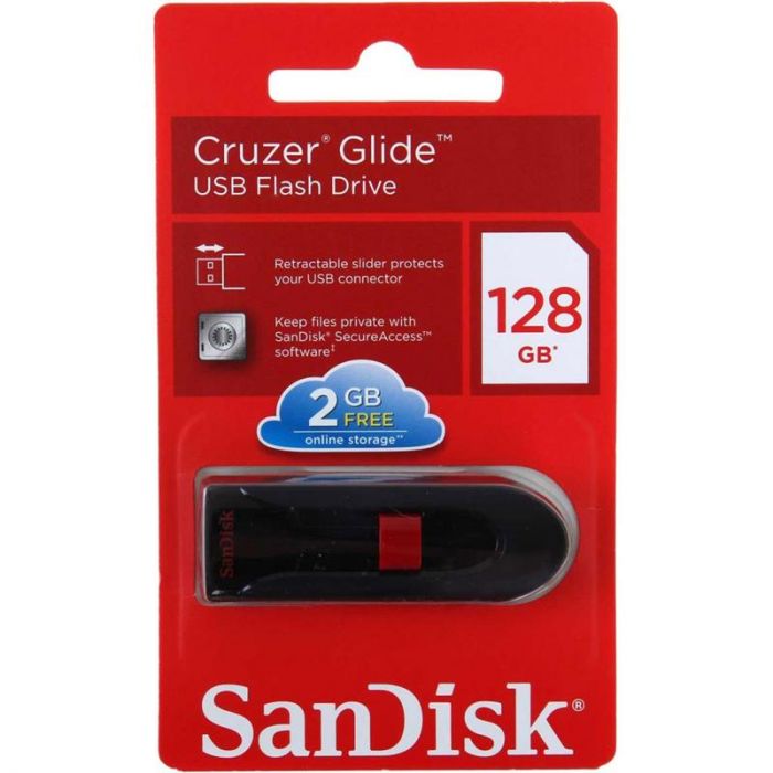 Флеш-накопичувач USB3.0 128GB SanDisk Cruzer Glide Black/Red (SDCZ600-128G-G35)