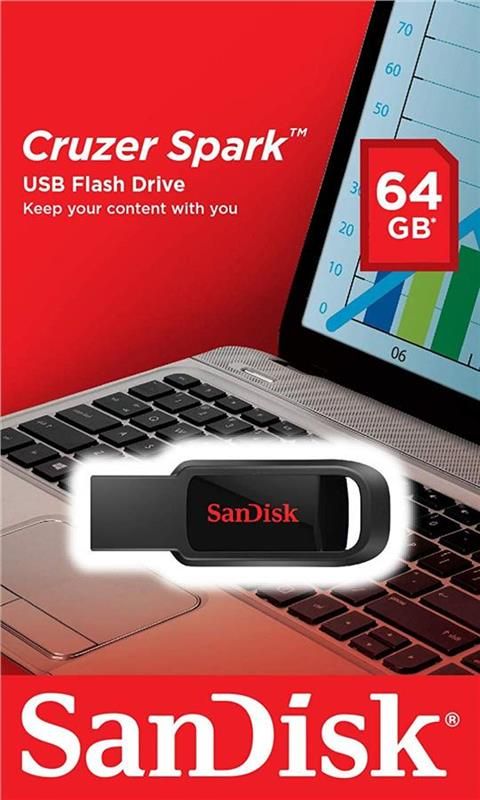 Флеш-накопичувач USB 64GB SanDisk Cruzer Spark Black (SDCZ61-064G-G35)