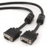 Кабель Cablexpert VGA - VGA HD15M/HD15M з 2-ма фер. кільцями, чорний, 5 м (CC-PPVGA-5M-B) пакет