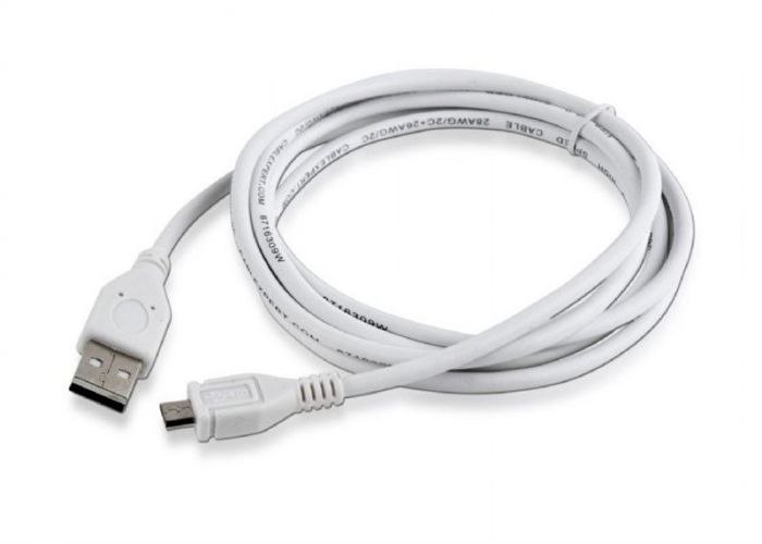 Кабель Cablexpert (CCP-mUSB2-AMBM-6-W) USB 2.0 - Micro B, 1.8м, білий