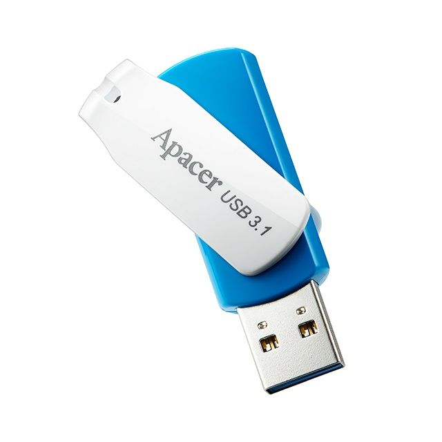Флеш-накопичувач USB 3.1 64GB Apacer AH357 Blue/White (AP64GAH357U-1)