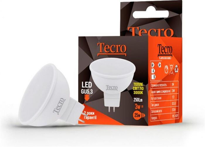 Лампа LED Tecro TL-MR16-3W-3K-GU5.3 3W 3000K GU5.3