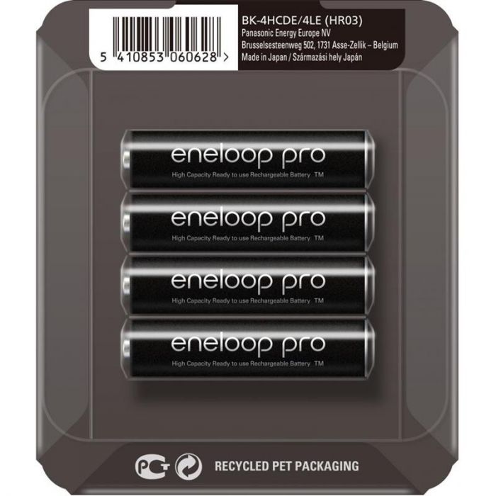 Акумулятори Panasonic Eneloop Pro AAA/HR03 NI-MH 930 mAh BL 4 шт (BK-4HCDE/4LE)