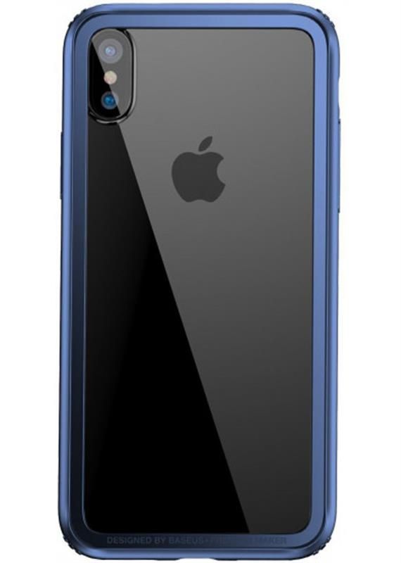 Бампер Baseus Hard And Soft Border для Apple iPhone X/XS Dark Blue (FRAPIPHX-15)