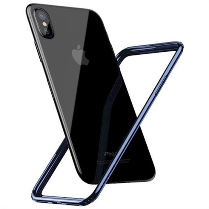 Бампер Baseus Hard And Soft Border для Apple iPhone X/XS Dark Blue (FRAPIPHX-15)