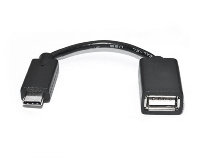 Кабель REAL-EL (EL123500030) USB Type-C AF-USB OTG, 0.1m, чорний