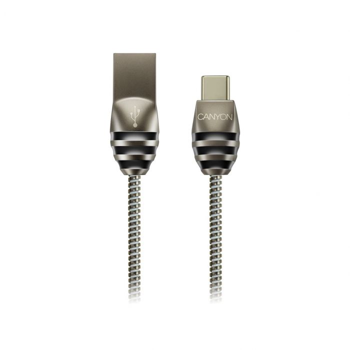 Кабель Canyon USB - USB Type-C (M/M), 1 м, Dark Grey (CNS-USBC5DG)