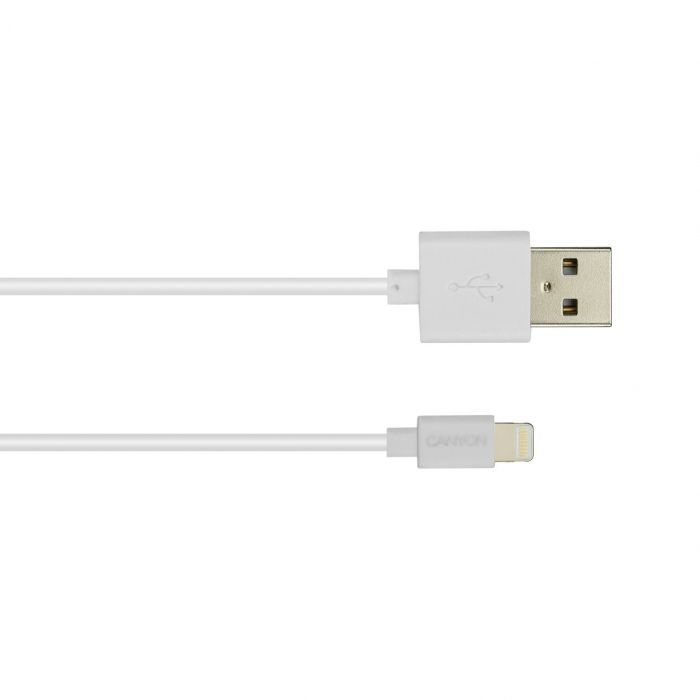 Кабель Canyon USB - Lightning 1м, White (CNS-MFICAB01W)