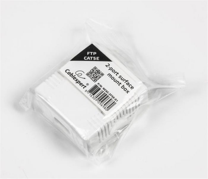 Розетка Cablexpert (NCAC-2F5E-01) 2хRJ-45, Cat5Е, зовнішня, біла