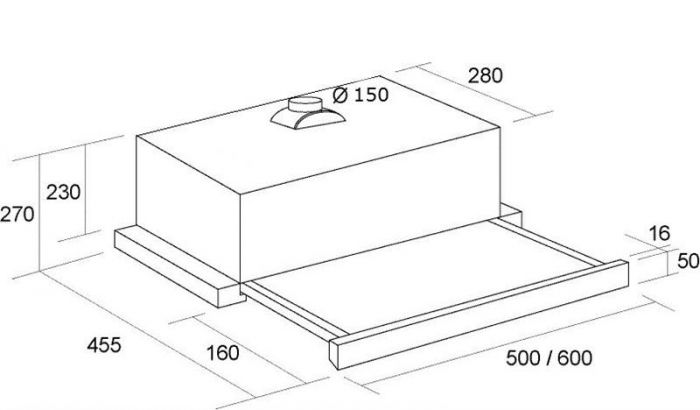 Витяжка Pyramida TL 60 (1100) G IX WH