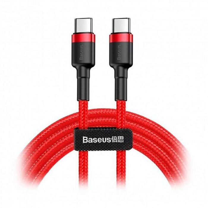 Кабель Baseus Cafule USB-C-USB-C, PD2.0 60W 1м Red (CATKLF-G09)