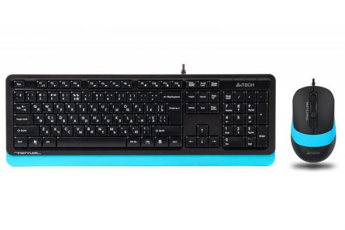 Комплект (клавіатура, мишка) A4Tech F1010 Black/Blue USB