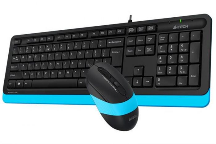 Комплект (клавіатура, мишка) A4Tech F1010 Black/Blue USB