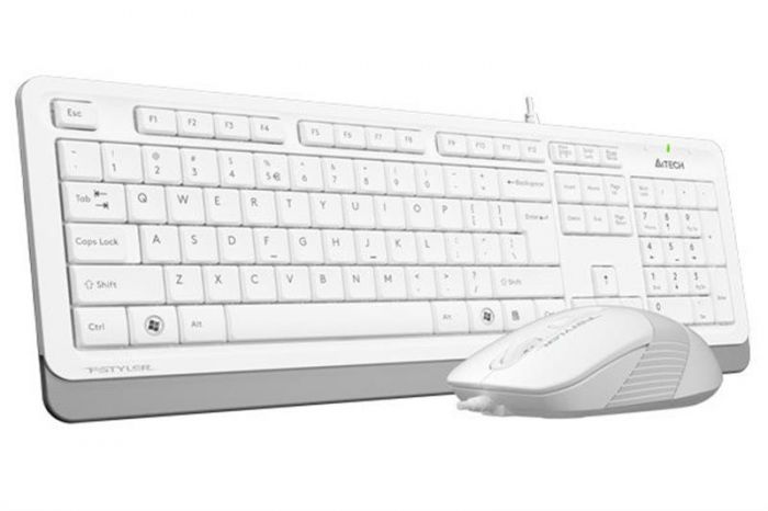 Комплект (клавіатура, мишка) A4Tech F1010 White USB