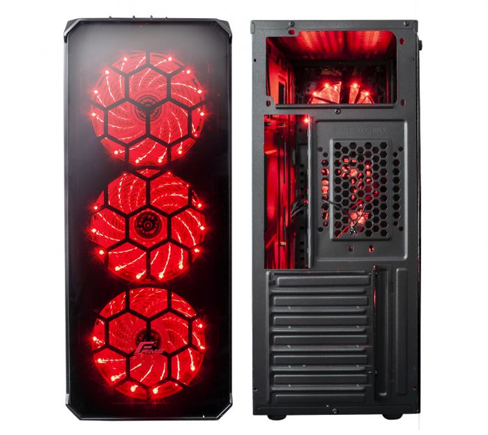 Корпус Frime Fusion Red led USB 3.0 без БЖ (Fusion-U3-315RLF-WP)