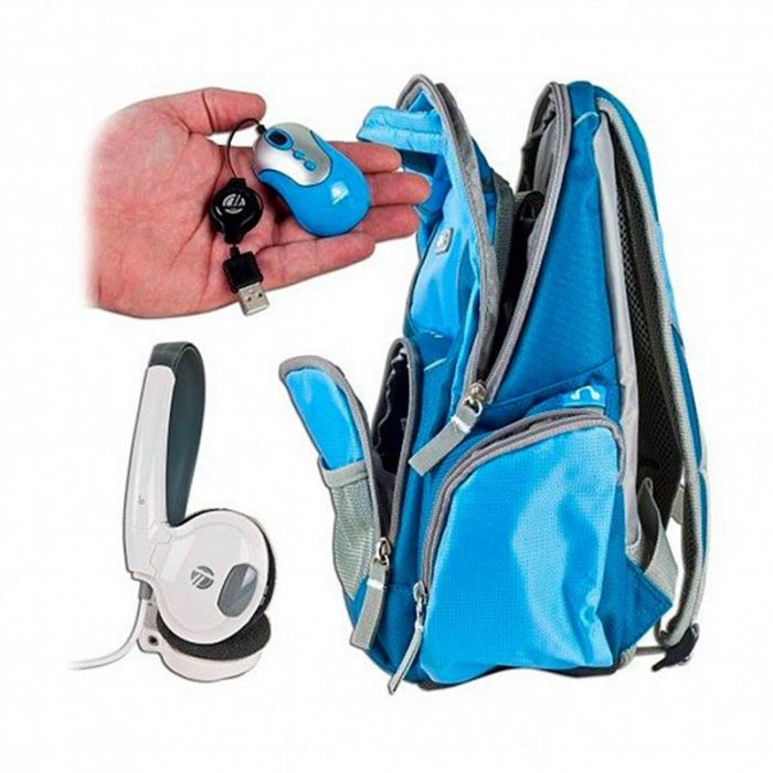 Рюкзак для ноутбука Targus PC Accessory Bundle Blue/Grey (BUS0183) 10" + мишка, навушники