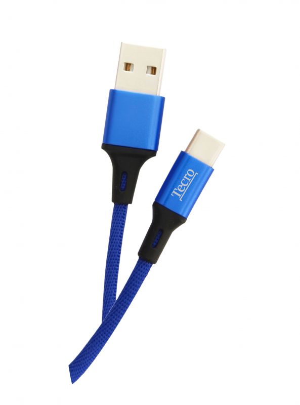 Кабель Tecro (TC-0100BE) USB-USB Type-C, 1 м, синій