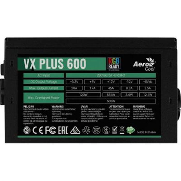 Блок живлення AeroCool VX Plus 600 RGB 600W