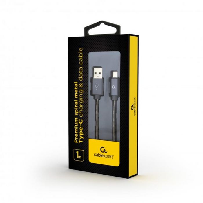 Кабель Cablexpert (CC-USB2S-AMCM-1M-BG) USB 2.0 A - USB Type-C, 1м, сірий