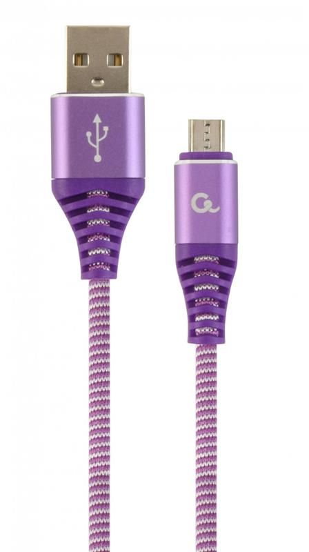 Кабель Cablexpert (CC-USB2B-AMmBM-1M-PW) USB 2.0 A - microUSB B, преміум, 1м, фіолетовий