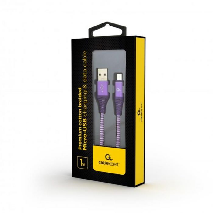 Кабель Cablexpert USB - micro USB (M/M), преміум, 1 м, фіолетовий (CC-USB2B-AMmBM-1M-PW)
