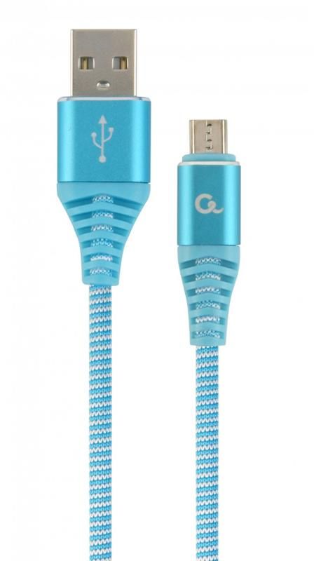 Кабель Cablexpert (CC-USB2B-AMmBM-1M-VW) USB 2.0 A - microUSB B, преміум, 1м, блакитний