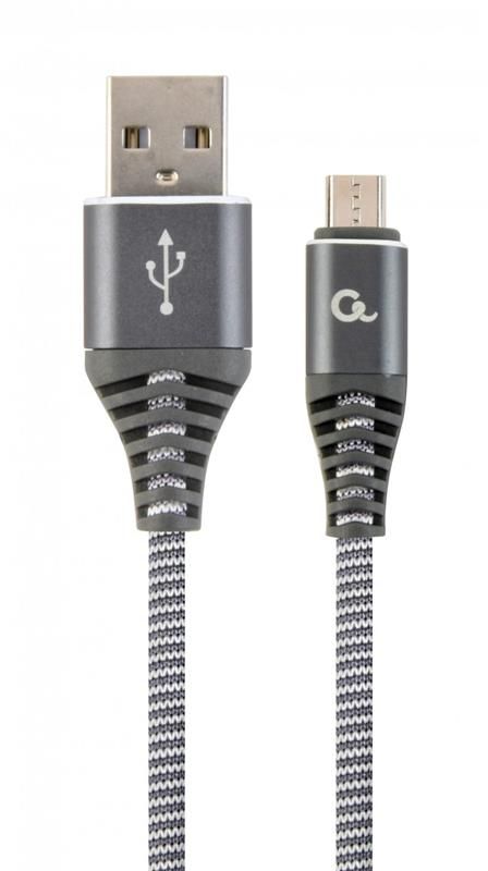 Кабель Cablexpert (CC-USB2B-AMmBM-1M-WB2) USB 2.0 A - microUSB B, преміум, 1м, сірий
